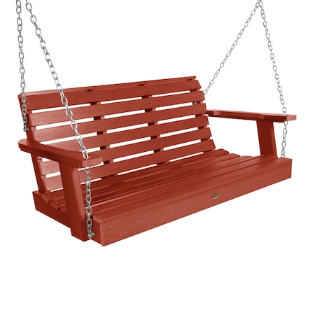 Highwood Usa 4ft Weatherly Porch Swing Outdoor Furniture for Patio, Backyard, Garden AD-PORW2-RED